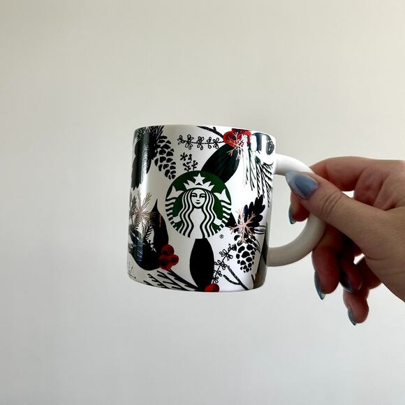 Starbucks Christmas Holly Pine Holiday Mug - Picture 1 of 5